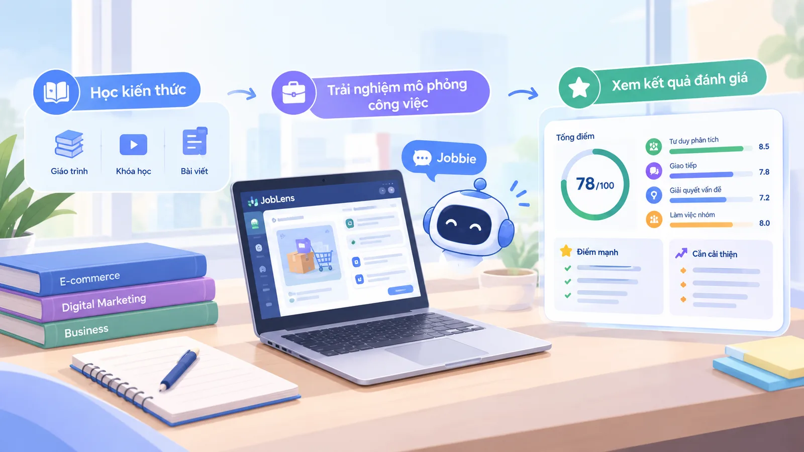 Kết quả đánh giá năng lực mô phỏng Thương mại điện tử của JobLens