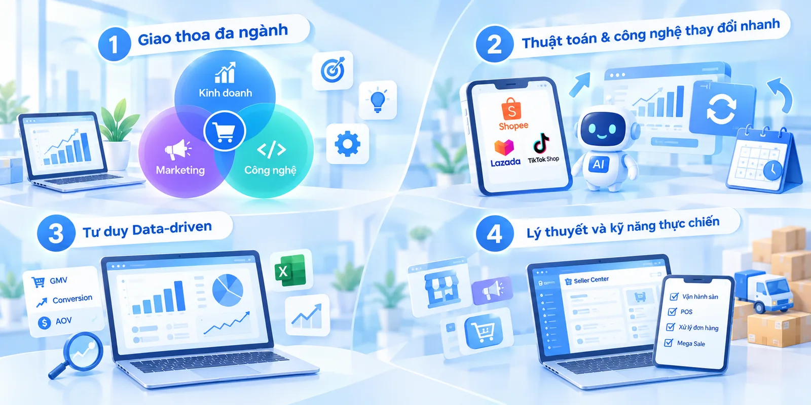 Học thương mại điện tử khó ở đâu?